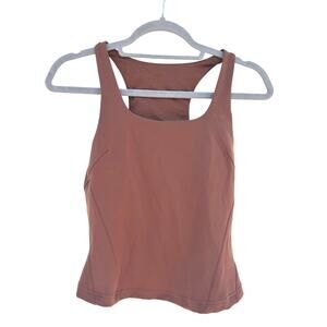 Lululemon InStill Top, Built In Bra, Racerback, Brown, Sz 4